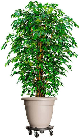 vidaXL Black Plastic Plant Stands Wheeled 40x40cm 2 Pieces
