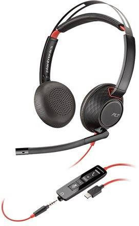 Plantronics Blackwire 5220 On Ear Multimedia Headphone with Microphone USB-C