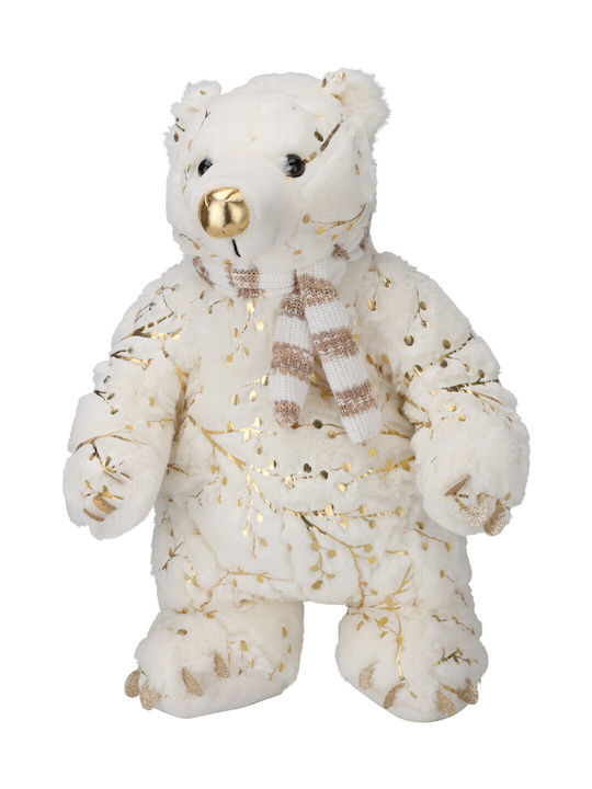 JK Home Decoration Christmas Fabric Figure Bear White Height 45cm