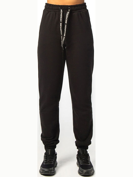 Hohe Taille Jogginghose Jogger Schwarz