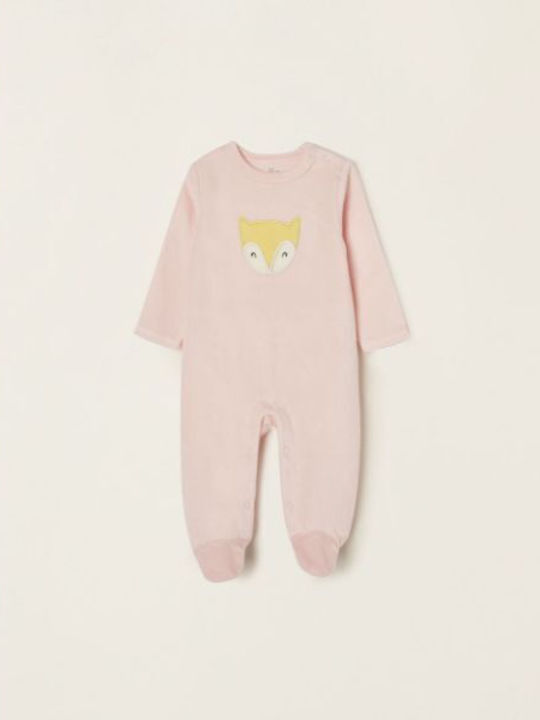 Zippy Baby Bodysuit Long-Sleeved Velvet Pink