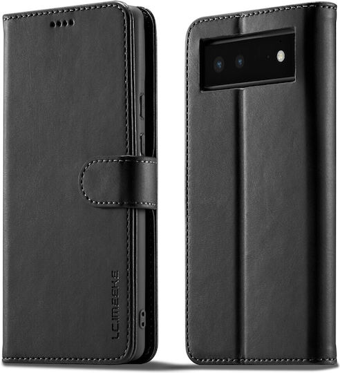 PU Back Cover Piele artificială Magnetic Negru (Google Pixel 6)