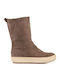 Suede Women's Boots with Zipper Gray