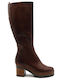 Mourtzi Women's Boots with Zipper Tabac Brown