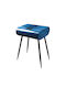 Rectangular Side Table Delf 3 Black / Blue L30xW41xH30cm