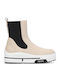 Leder Damen Chelsea Stiefeletten Nude