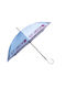 Guy Laroche Windproof Automatic Umbrella with Walking Stick Ciel/Red Letters