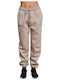High Waist Sweatpants Jogger Fleece Beige