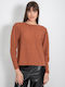 Aggel Women's Long Sleeve Sweater Woolen Dusty Peach