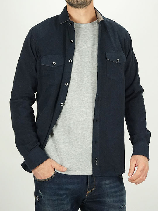 Canadian Country Long-sleeved Flannel Shirt Nav...