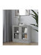 Wohnzimmer Vitrine aus Spanplatte mit Verglasung Graue 82.5x30.5x80cm