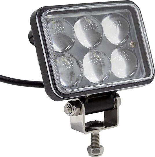 Autoline Rectangleς Headlights Car LED Universal 10 - 30V 18W with White Lighting 1pcs