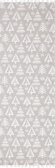 Kentia Snow Коледно Покривка за маса Тичър Сив Д45xШ140см.