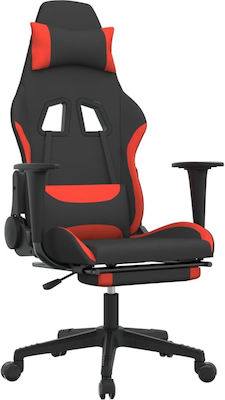 vidaXL 345509 Fabric Gaming Chair with Footrest Black/Red