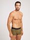 Ανδρικά Μποξεράκια Olive/Black με Σχέδια 3Pack