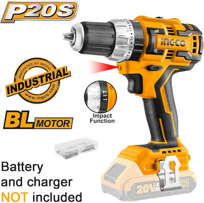 Ingco Percussive Drill Driver Battery Brushless 20V Solo