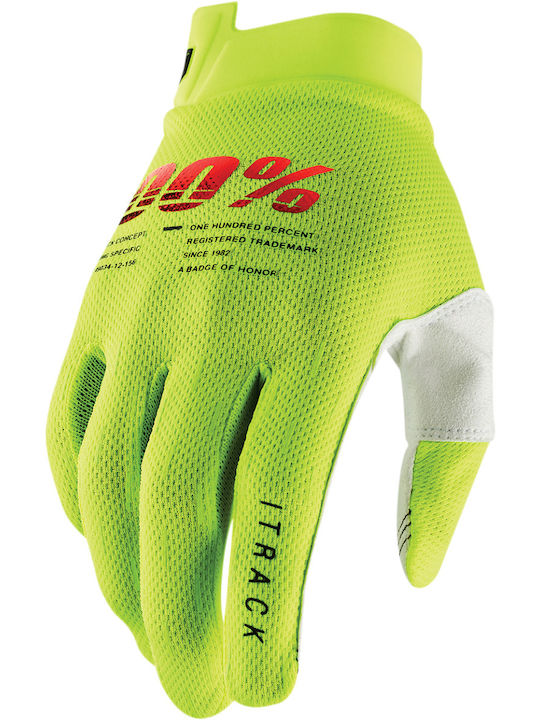 100% iTrack Summer Men's Motocross Gloves Yellow