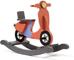 Kids Concept wooden Rocking Toy Scooter for 18++ months with Max Load Capacity 50kg Orange