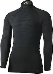 MICO 1481 Super Thermo Primaloft® Skintech - Men's long sleeves mock neck Underwear - Black