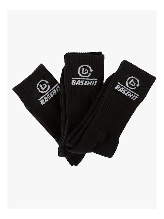 Basehit Едноцветни Черни Чорапи 3Pack