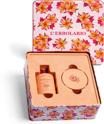 L' Erbolario Frangipani Duo Skin Care Set for Moisturizing & Cleaning Body Cleaning with Bubble Bath & Body Cream