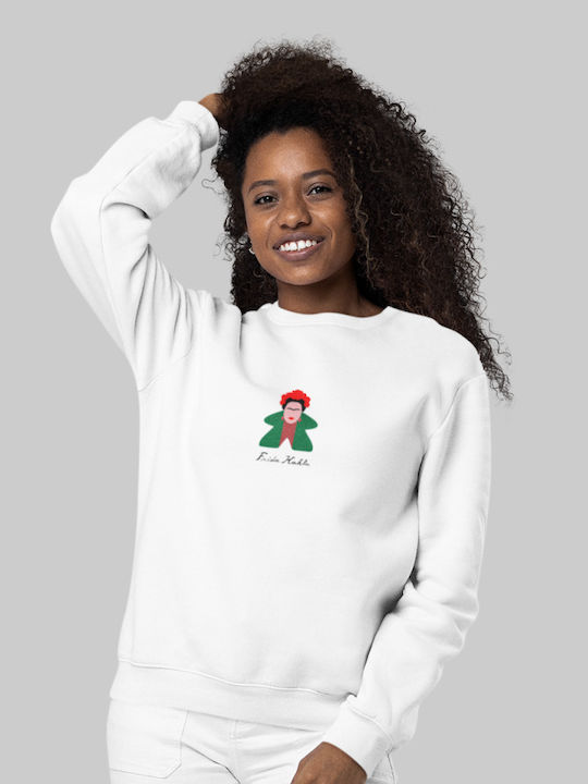 Frida Kahlo Meeple W Sweatshirt - WHITE