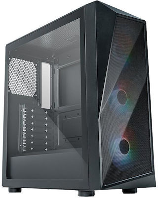 CoolerMaster CMP 520 Gaming Midi Tower Κουτί Υπολογιστή με Πλαϊνό Παράθυρο και RGB Φωτισμό Μαύρο