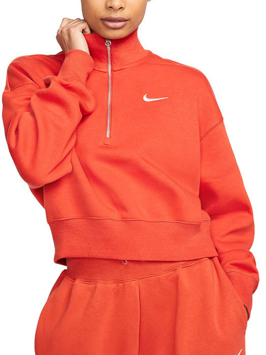 Nike Phoenix Women's Long Fleece Sweatshirt Orange