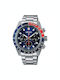 Seiko Prospex Speedtimer Ανδρικό Ρολόι 39mm Χρονογράφος Solar με Ασημί Μεταλλικό Μπρασελέ