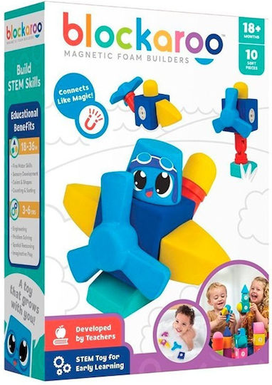 Blockaroo Blocks Magnetisches Bauspielzeug Flugzeug für Kinder ab 1,5+ Jahre Jahren