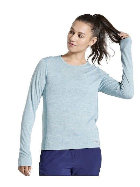 Saucony Damen Sport Bluse Langärmelig Grün