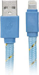 TK-57 Flach USB-A zu Lightning Kabel Blau 1m