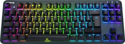 Fnatic miniSTREAK Gaming- Mechanische Tastatur Tenkeyless mit Cherry MX Geräuschlos Rot Schaltern und RGB-Beleuchtung (Englisch US) Schwarz