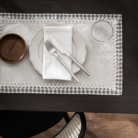 Gofis Home Platzdeckchen Stoff Gray 50x35cm 1Stück