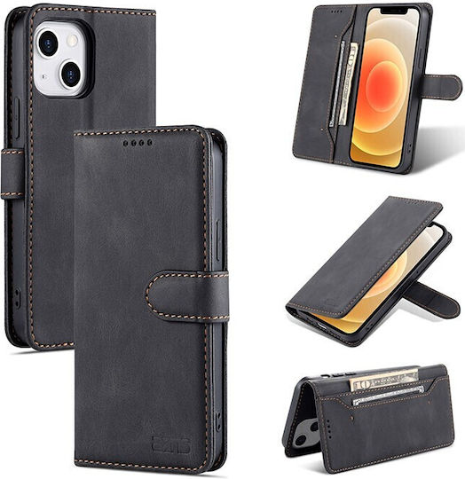AZNS Skin Feel Brieftasche Synthetisches Leder Schwarz (iPhone 14)