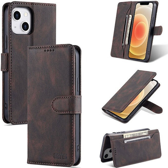 AZNS Wallet Piele artificială Cafea (iPhone 14 Plus)