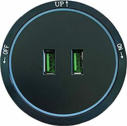Εξάρτημα 2xUSB για Track Socket με μπλε φωτισμό LED Μαύρο28528 Εξάρτημα 2xUSB για Track Socket με μπλε φωτισμό LED Μαύρο28528