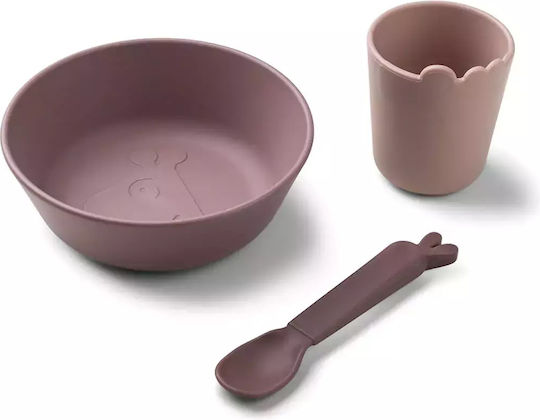 Done by Deer Feeding Set Kiddish made of Plastic Purple 3pcs