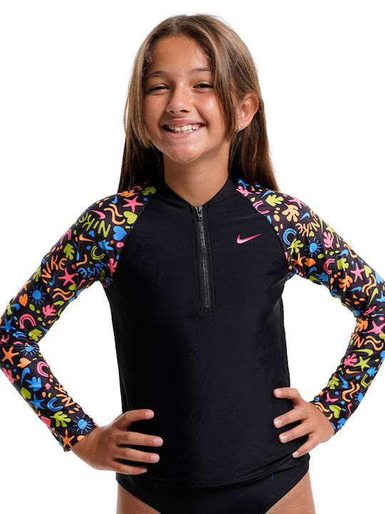 Nike Hydroguard Παιδικό Μαγιό Μπλούζα Μαύρη