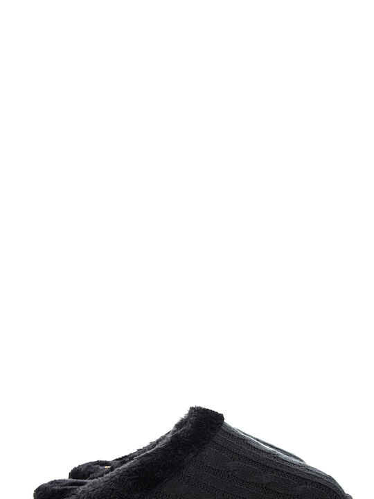 Ralph Lauren Women's Slipper with Fur In Black Colour RF103822-BLK
