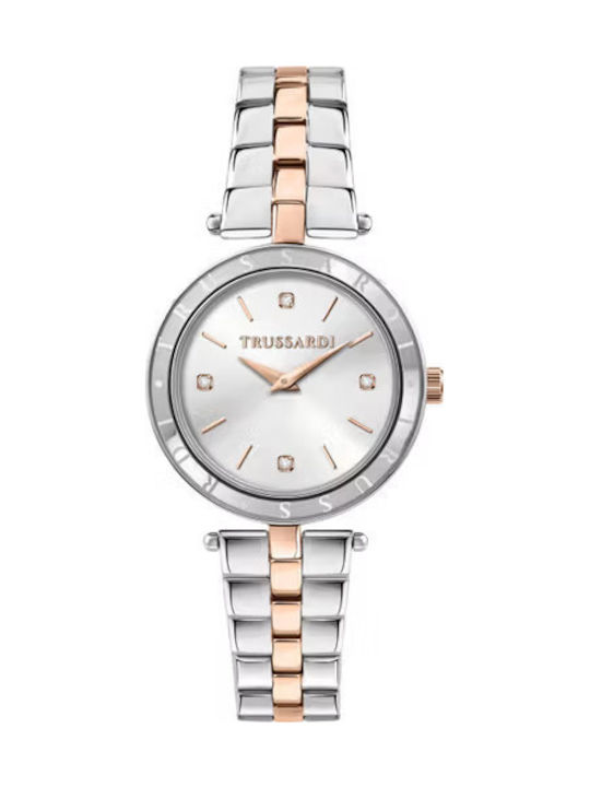 Trussardi T-shiny Damen Uhr mit Silber Metallarmband