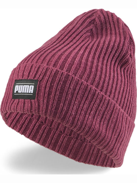 Beanie Γυναικείος Σκούφος με Rib Πλέξη σε Φούξια χρώμα