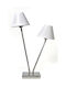 Zaros Metal Table Lamp with White Shade and Silver Base