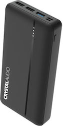 Crystal Audio Power Bank 30000mAh 20W with USB-A Port and USB-C Port Power Delivery Black