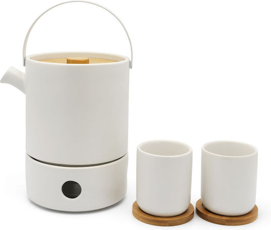 Bredemeijer Teeset mit Tasse Keramik Weiß 1200ml 3Stück