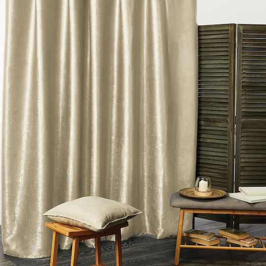 Whitegg Κουρτίνα Συσκότισης με Τρουκς K092 2 Beige 140x260εκ.