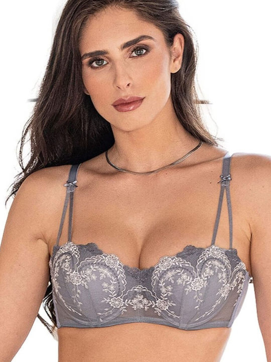 Ruby Balconette Γκρι Σουτιέν με Ελαφριά Ενίσχυση