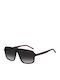 Unisex Sunglasses with Black Plastic Frame and Gray Gradient Lens