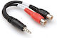 Hosa Μετατροπέας 3.5mm male σε RCA 2x female 1τμχ YRA-154