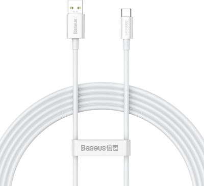 Baseus Superior USB 2.0 Cable USB-C male - USB-A male 65W White 2m (CAYS001002)